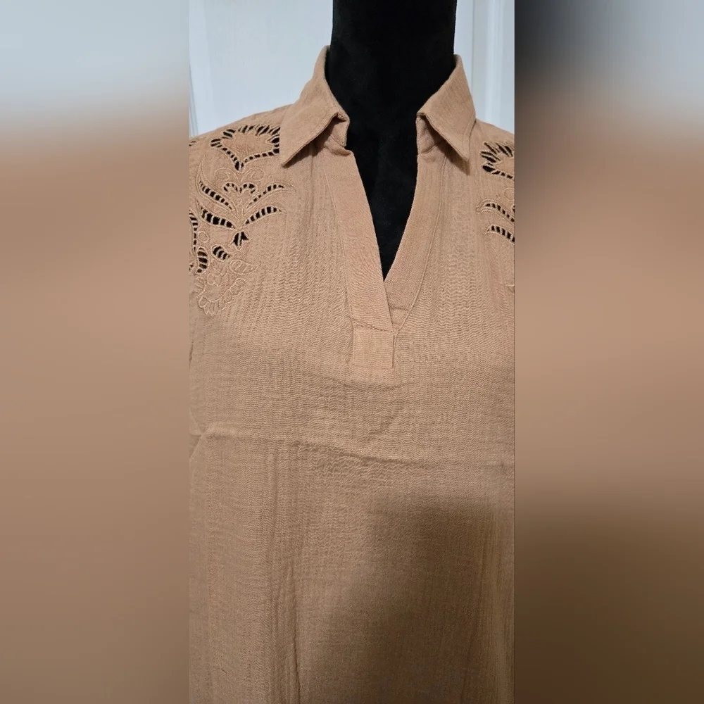 EASEL Embroidered Shirt Dress #484-489 - Picture 6 of 12